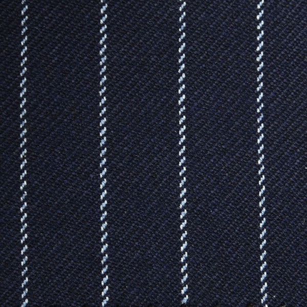 Navy and White Stripe Cashmere Twill