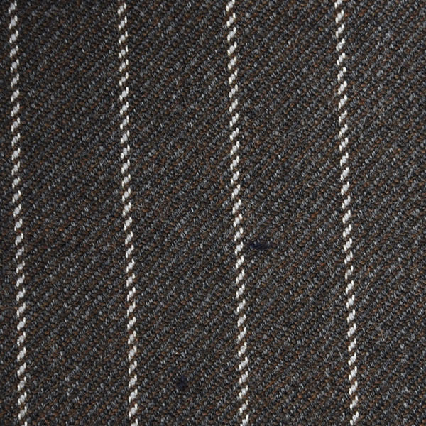 Grey and White Stripe Cashmere Twill