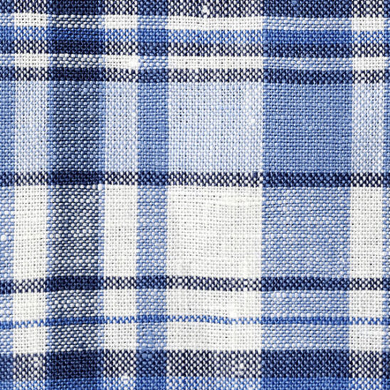 Blue and White Summer Check Linen
