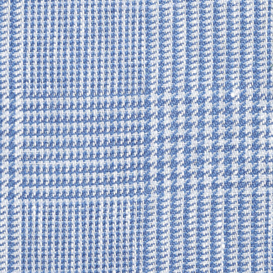Light Blue and White POW Check Linen