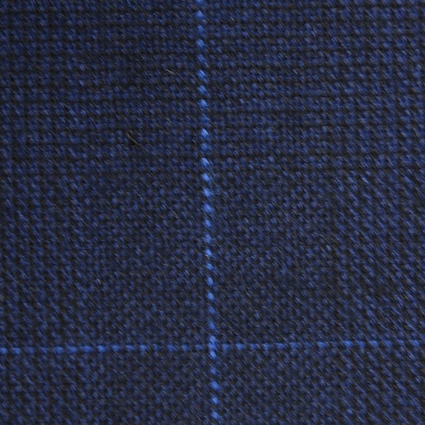 Navy and Blue Check Cashmere