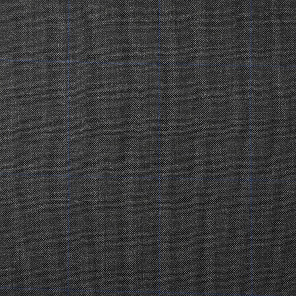 Grey and Blue Windowpane check
