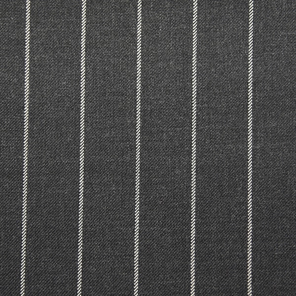 Charcoal Grey Twill and White Pinstripe