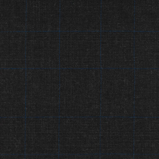 Dark Grey Hopsack with Royal Blue Check