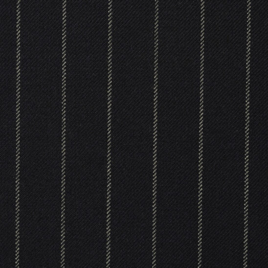 Navy Chalkstripe Twill