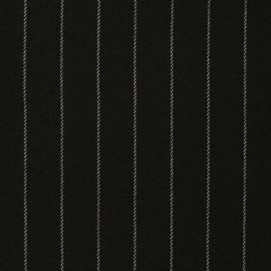 Black Chalkstripe Twill