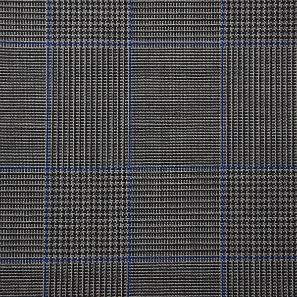 Grey and Power Blue Glen Check