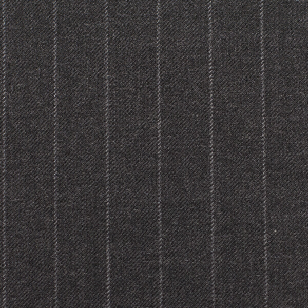 Mid Grey Chalkstripe Twill