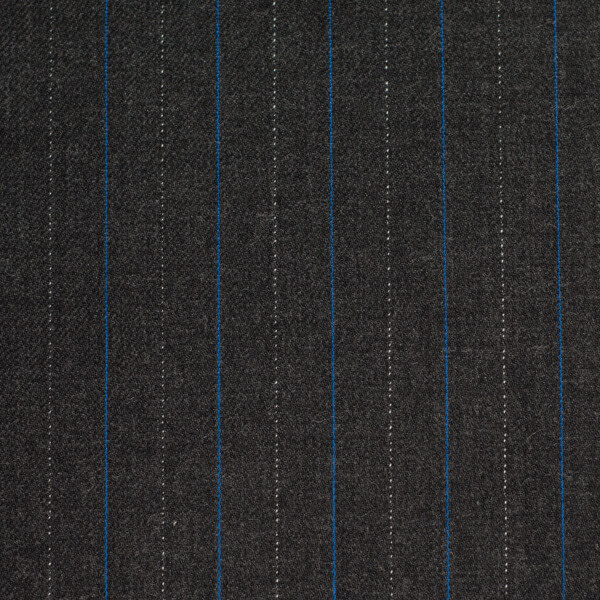 Charcoal and Blue Double Pinstripe