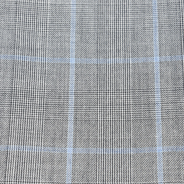 Grey and Light Blue Glen Plaid