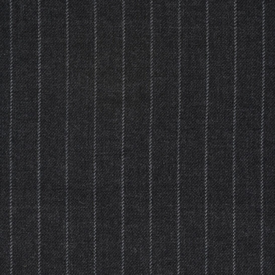 Charcoal Grey Chalkstripe Twill
