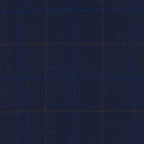 Navy, Brown and Blue Windowpane