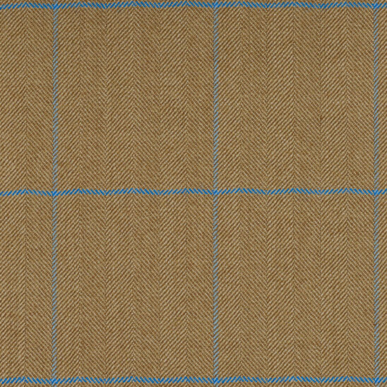 Wheat Brown and Blue Stripe Herringbone