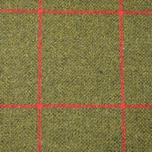 Leaf Green and Red Windpane Check