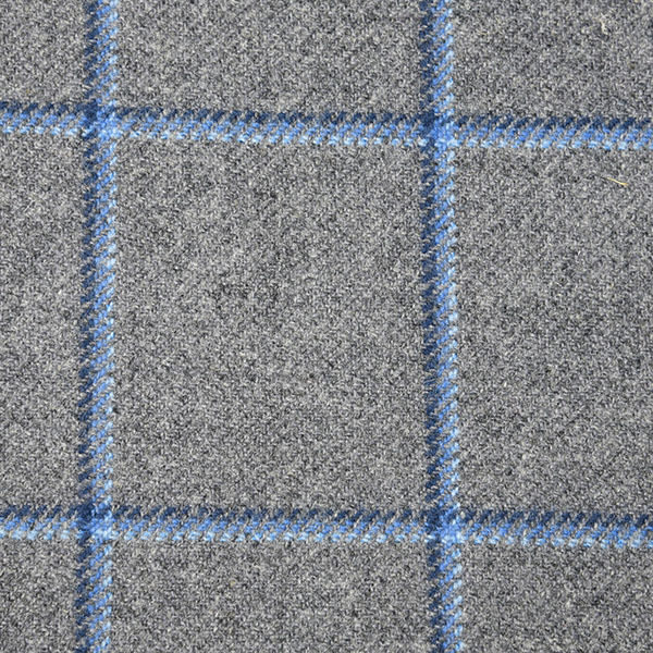 Grey and Blue Windowpane Check