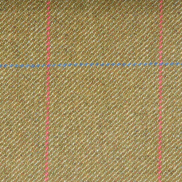 Wheat, Red and Blue Windowpane Check