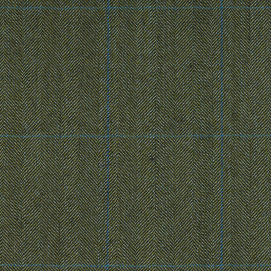 Leaf Green and Blue Windowpane Herringbone