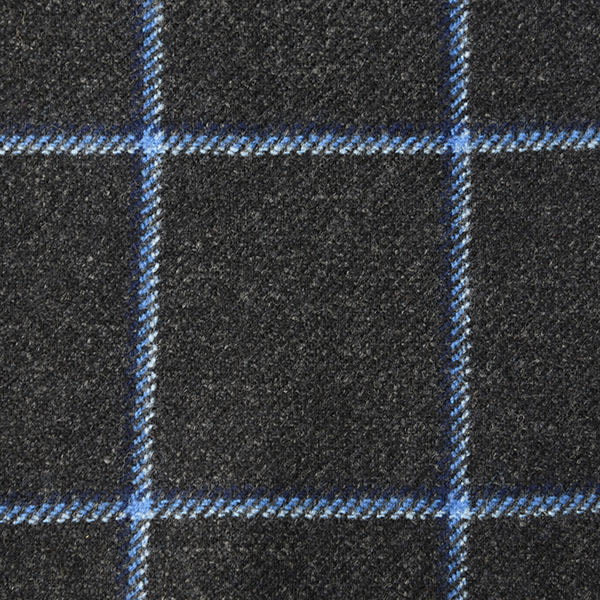 Lead Grey and Blue Windowpane