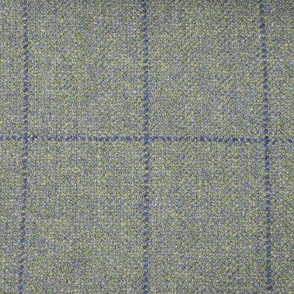 Grey and Blue Windowpane Check