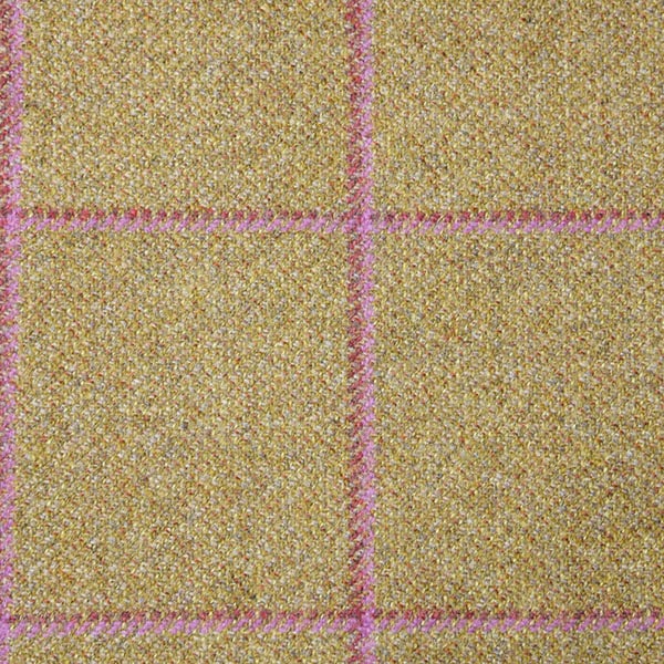 Tan and Pink Windowpane Check