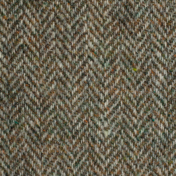 Olive and Brown Herringbone Harris Tweed