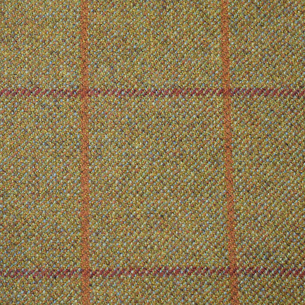 Light Brown and Red Windowpane Check