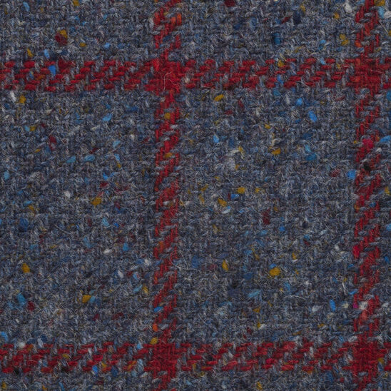 Grey and Red Windowpane Check