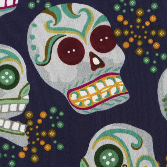 Button Skull Blue