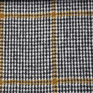 White, Brown and Gold Windowpane Check