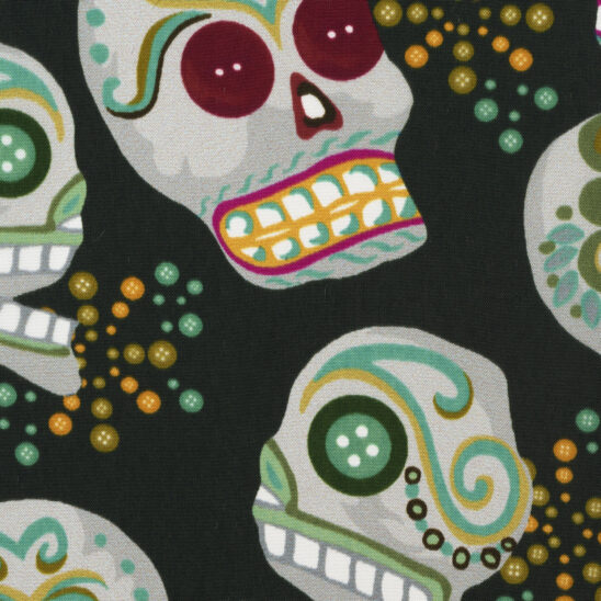 Button Skull Green