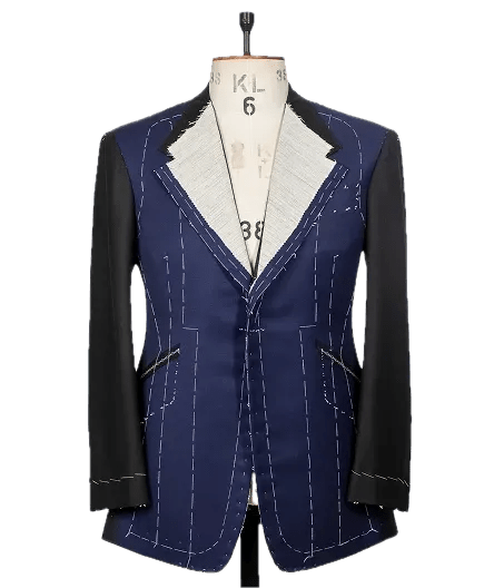 Half-made jacket on a stand during fitting
