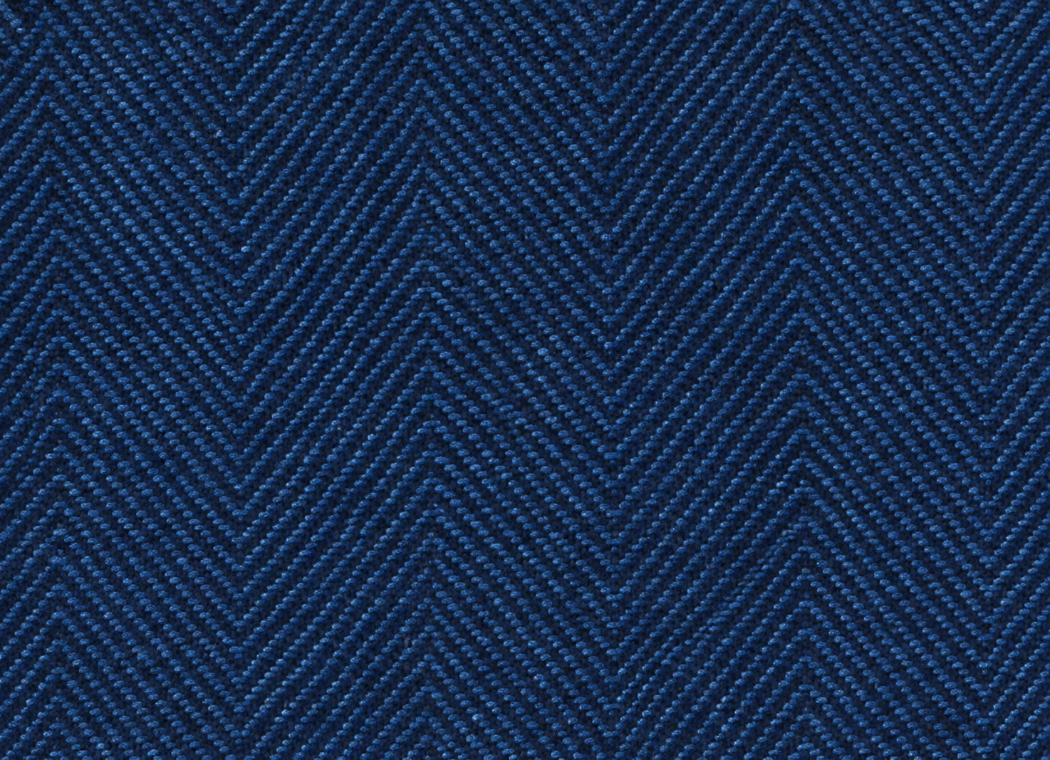 Blue Large Chevron - 100% Linen - 435g
