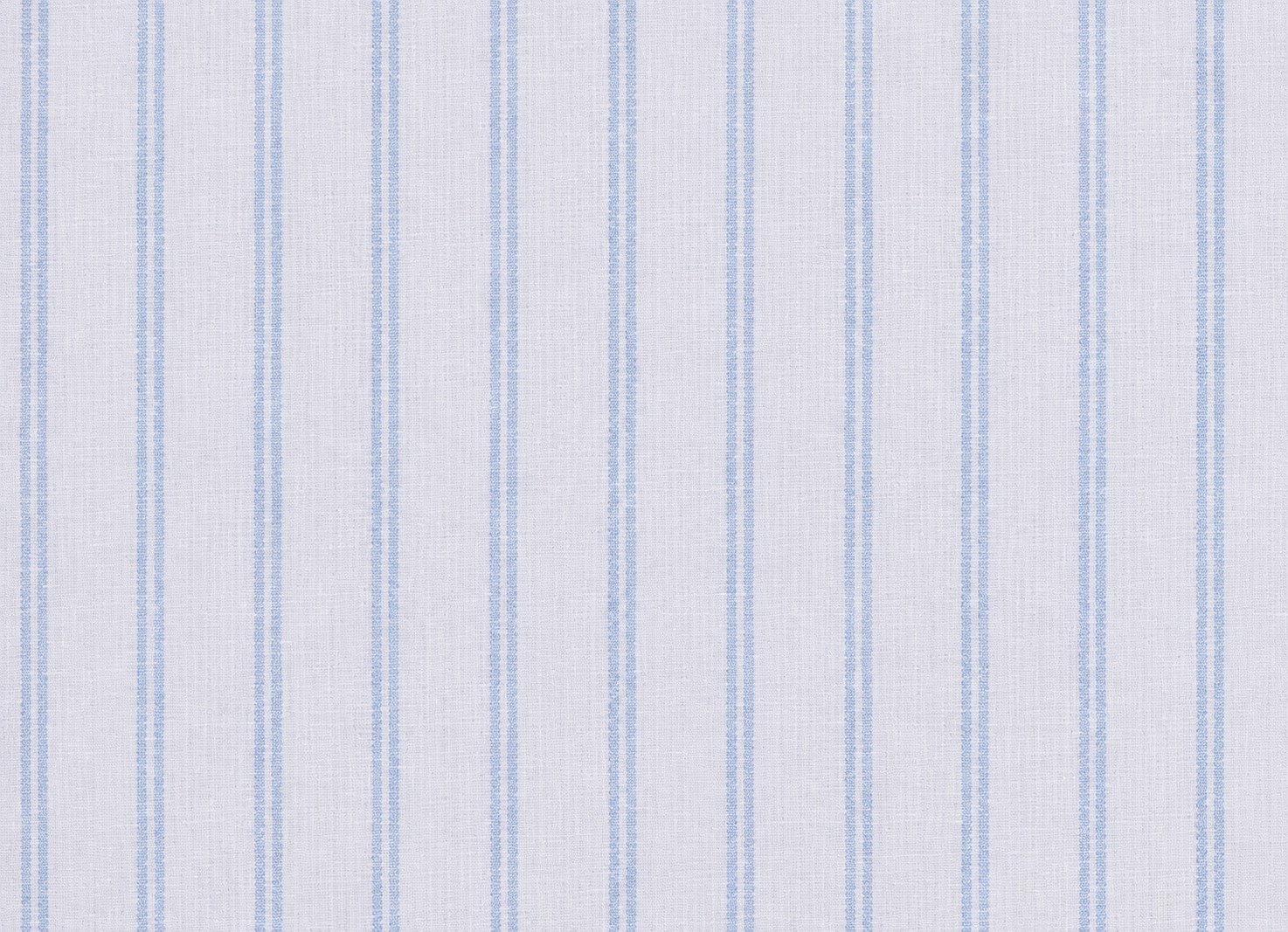 Blue Double Stripe - 100% linen - Soft Sanforized Finish