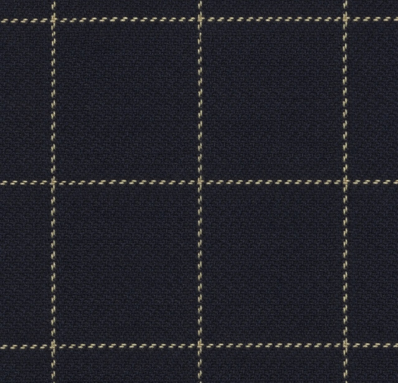 Navy with Cream Windowpane - Shetland Tweed - 390g