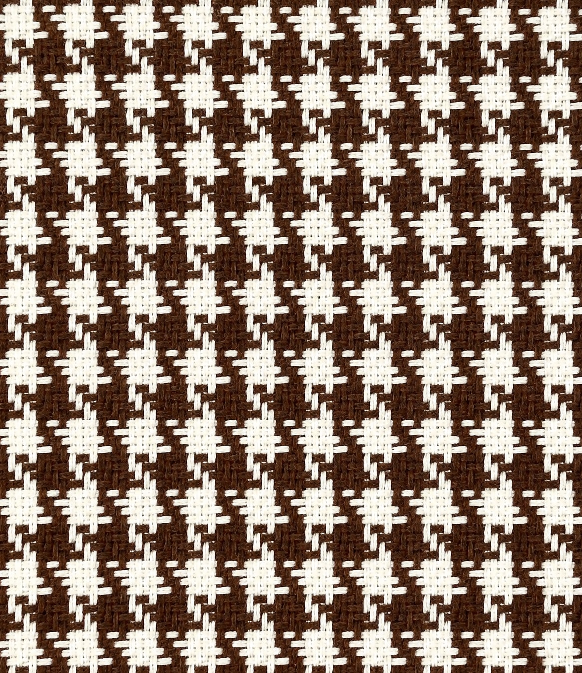 Mid Brown/White Houndstooth - 100% Linen - 440g