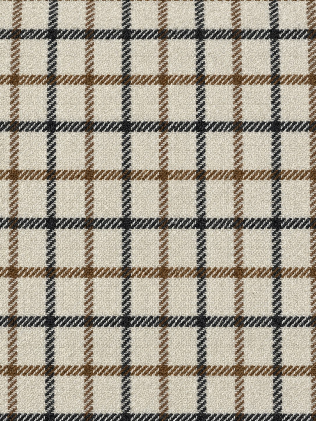 Ecru & Brown Tattersall Shooting Tweed - 100% Wool - 475g