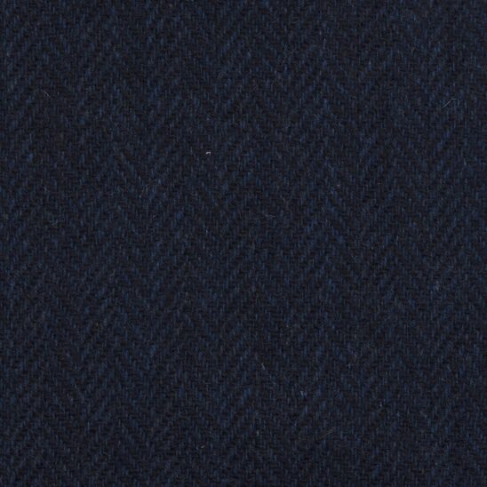 Dark Blue Herringbone Shetland Tweed - 100% Wool - 390g