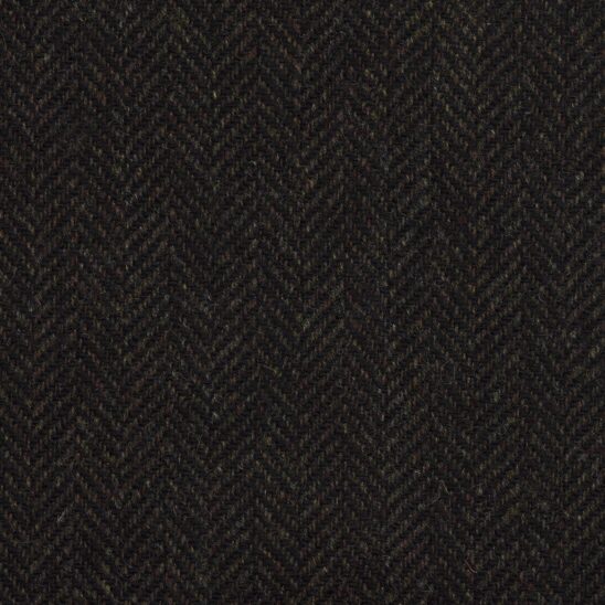 Brown Herringbone Shetland Tweed - 100% Wool - 390g