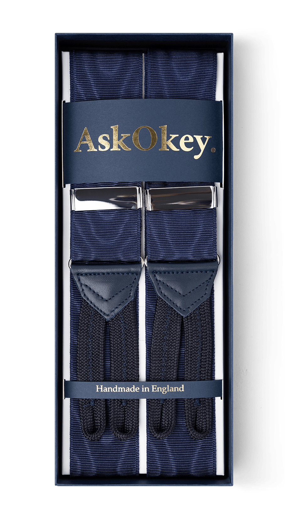 AskOkey Moire Braces in Navy