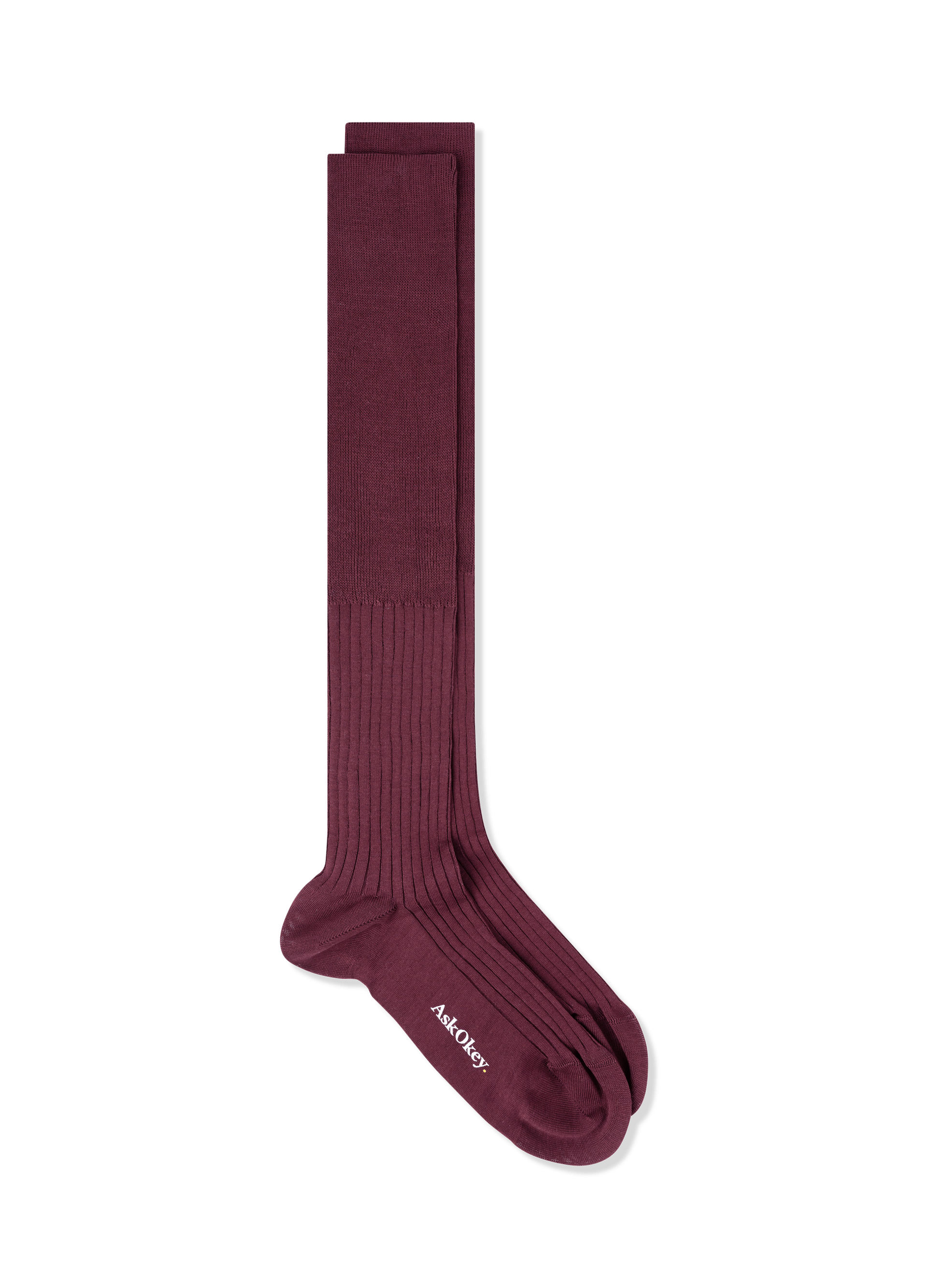 AskOkey Ribbed Socks in Burgundy / Small