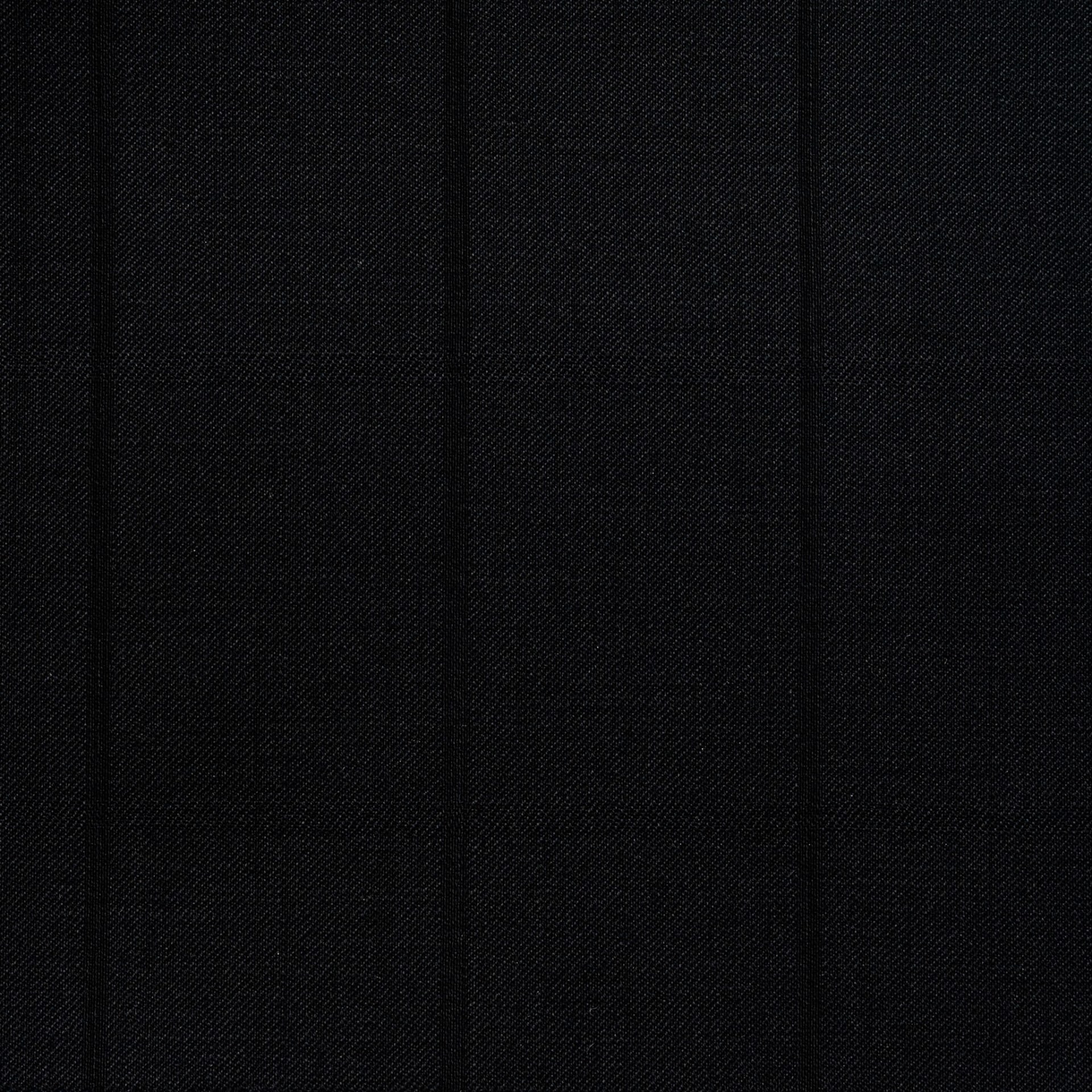 Black w/ Shiny Black Windowpane - 100% Worsted Wool - 260g