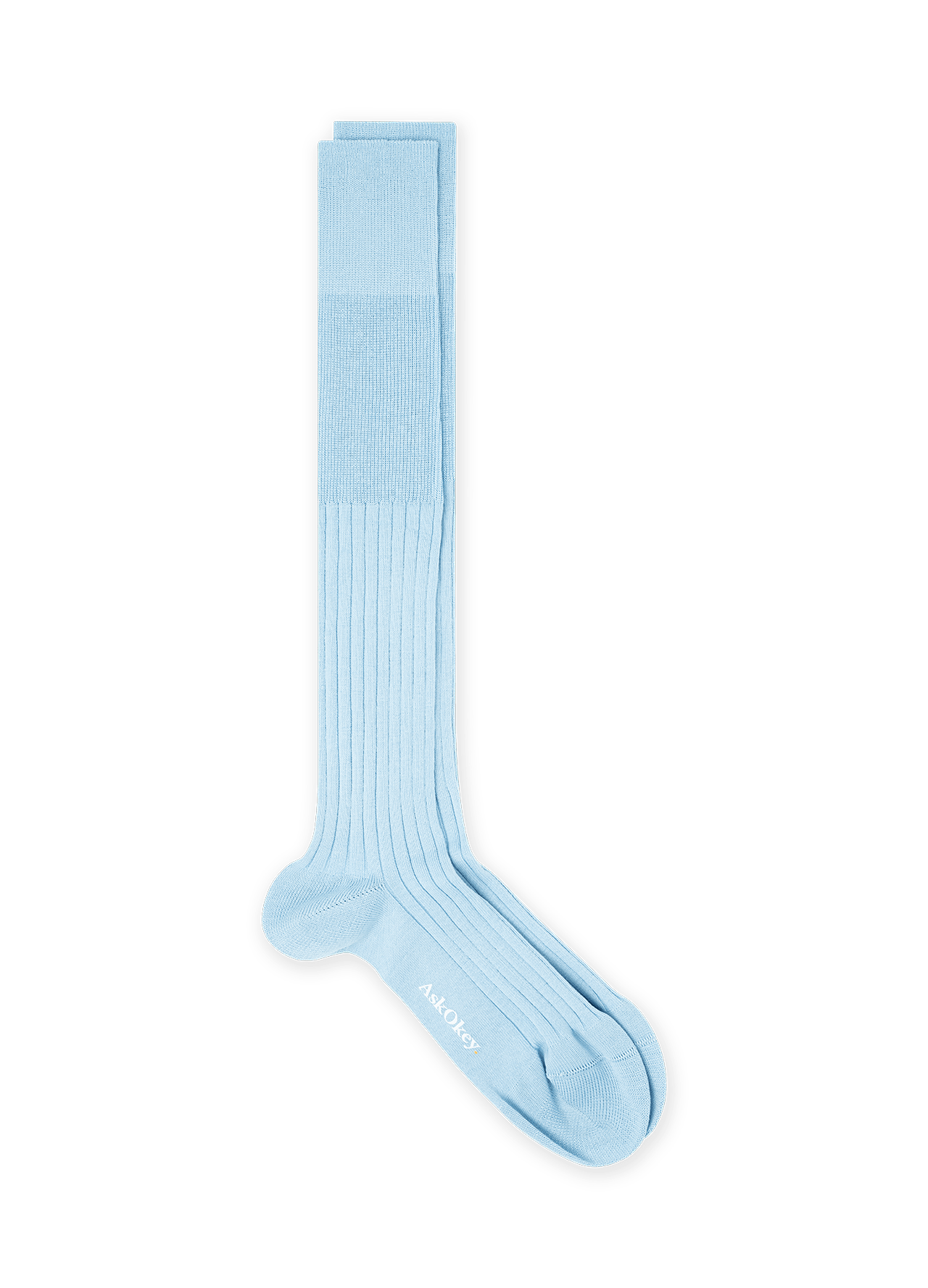 AskOkey Ribbed Socks in Light Blue / Small