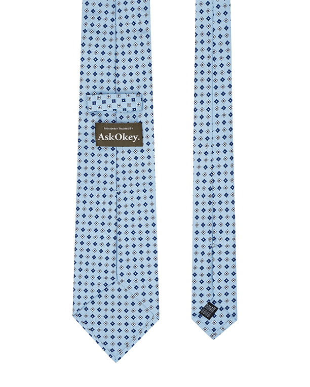 AskOkey Sky Blue Motif Necktie 3