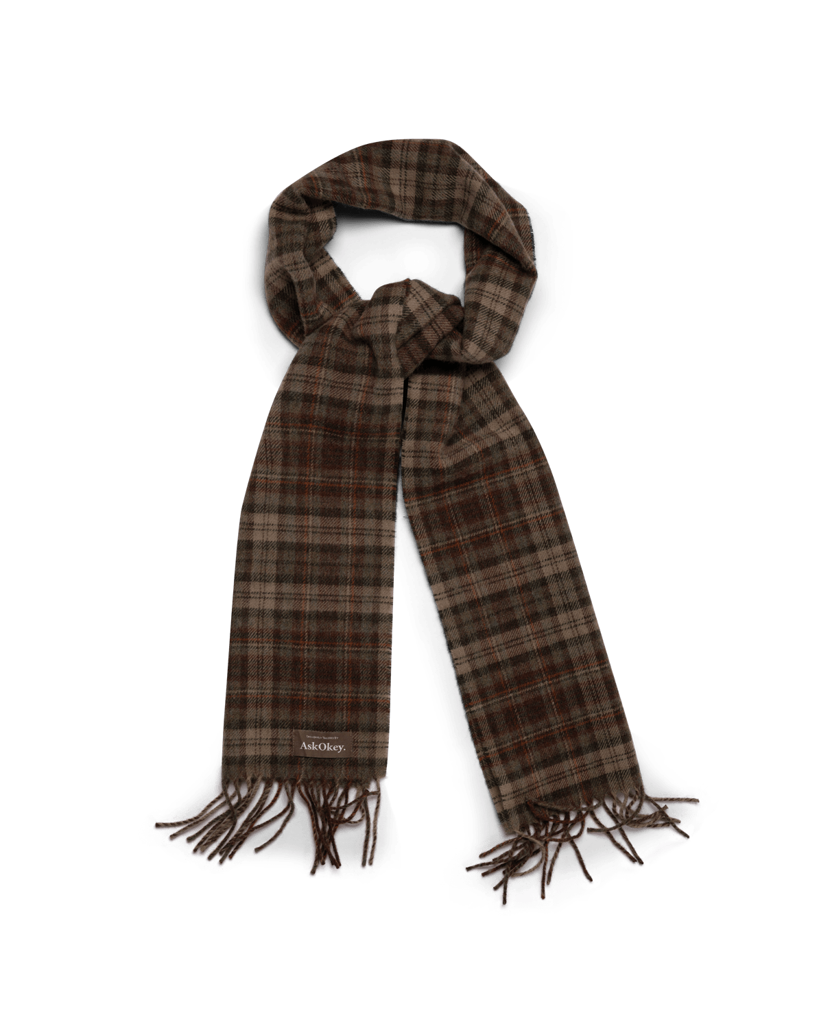 AskOkey Plaid Scarf in Brown