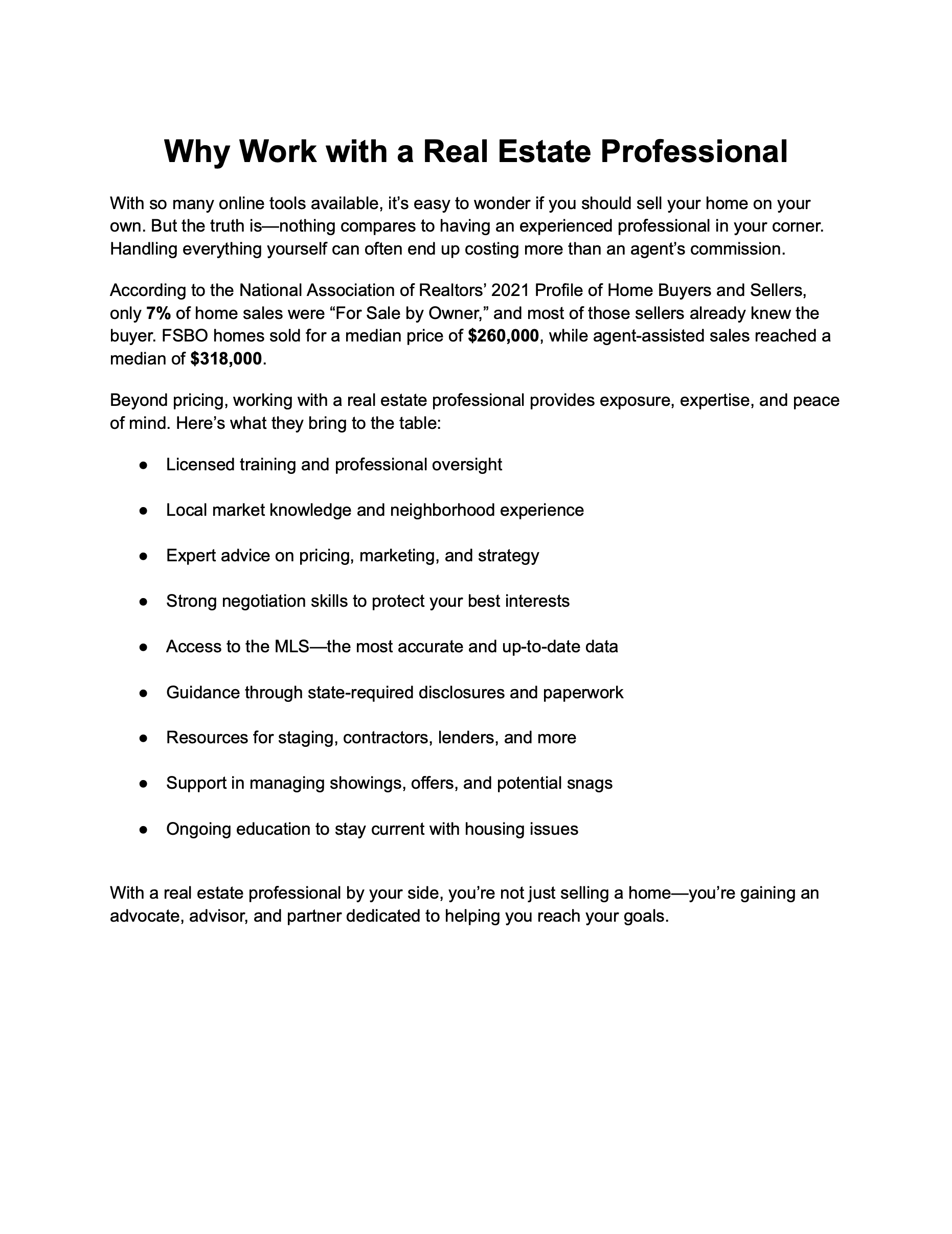 Why Work with a Real Estate Professional? PDF