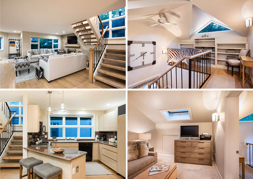 Collage Contemporary Core Townhome Kitchen, office, Living Area, Lounge