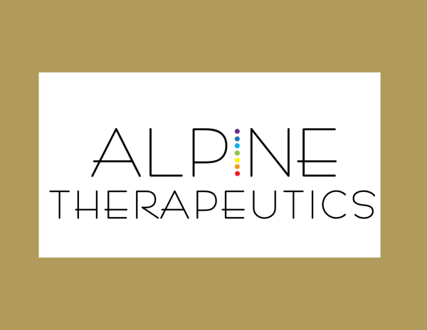 Alpine Therapeutics, as shown in the image, is the logo for Alpine Immune Sciences, Inc., a clinical-stage biopharmaceutical company focused on developing protein-based immunotherapies for autoimmune and inflammatory diseases.