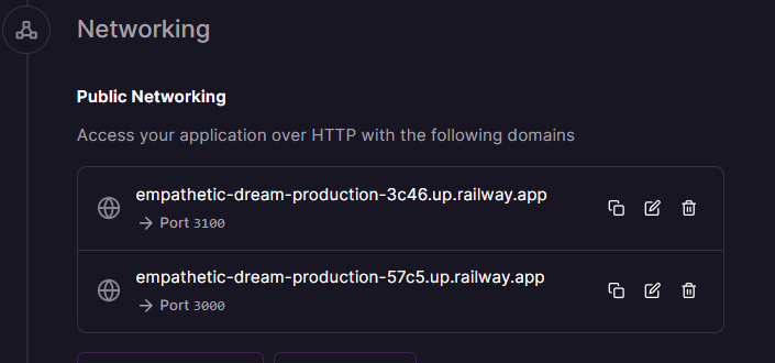 GrowthBook Multiple domains on railway