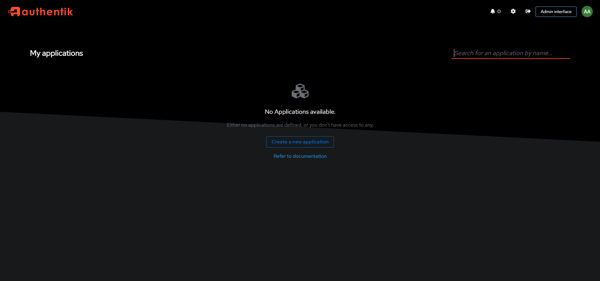 authentik dashboard screenshot