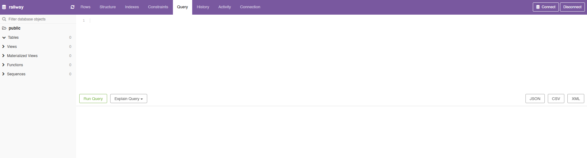 pgweb dashboard screenshot